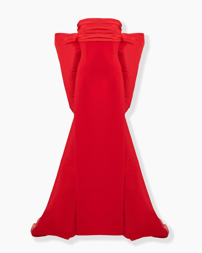 Column Gown with Bow Train
