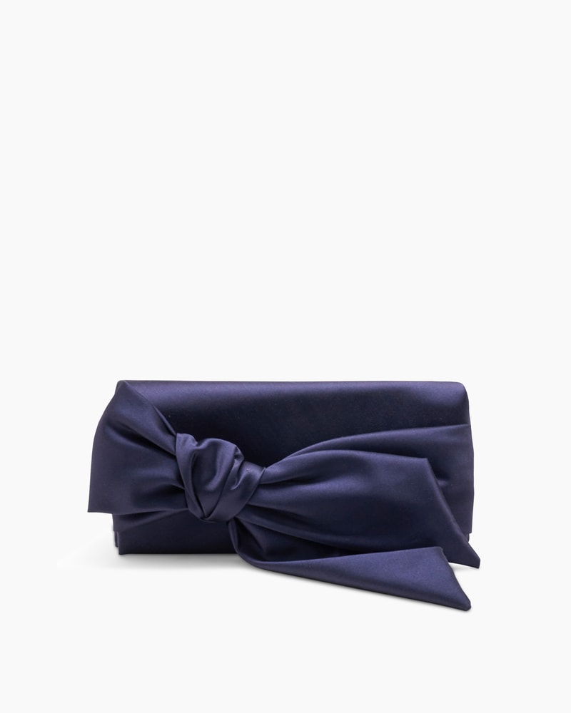Karlita Satin Clutch with Bow