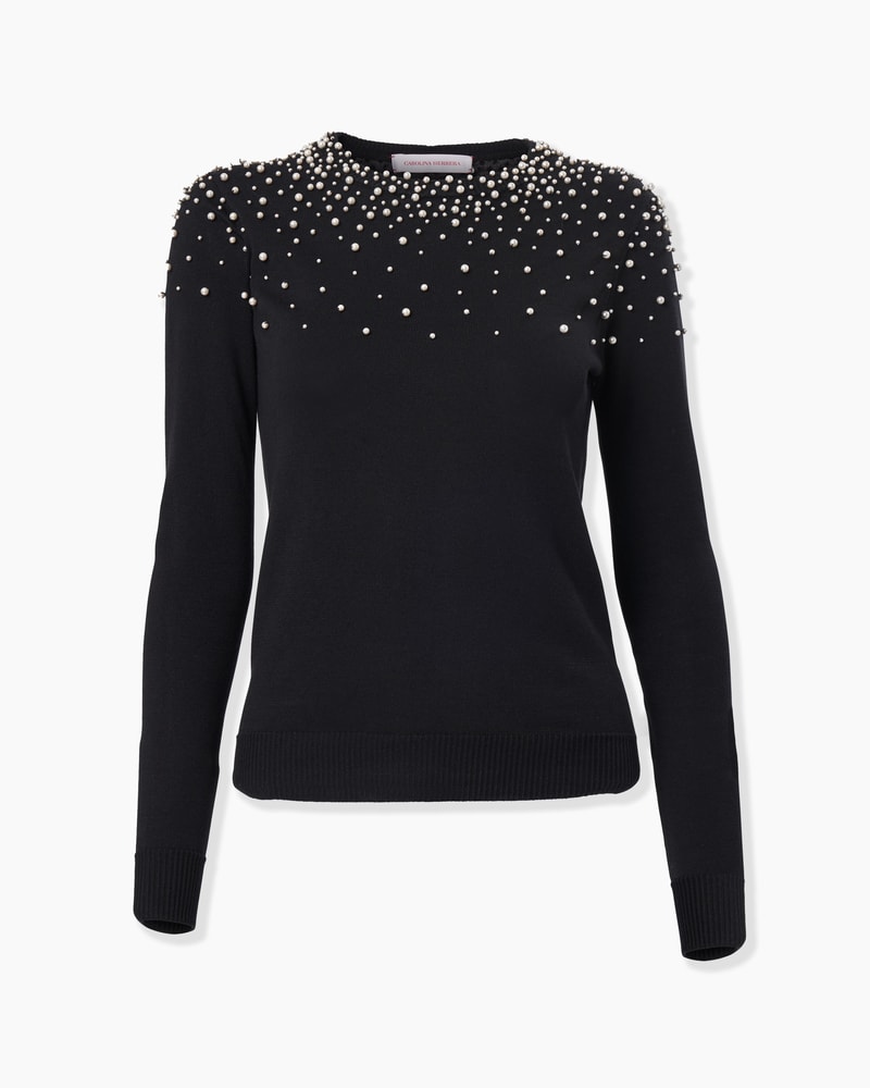 Pearl-Embroidered Sweater