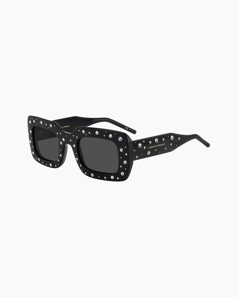Crystal-Embellished Oversized Square Sunglasses