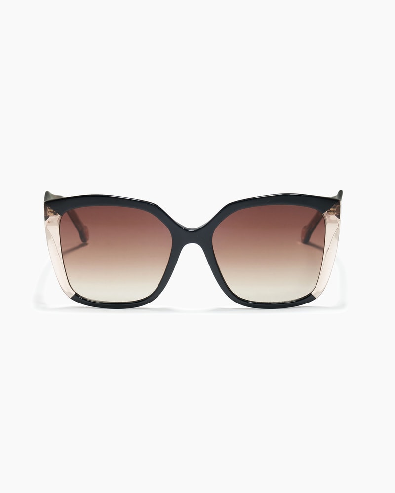Square Frame Sunglasses with Diamond Temples