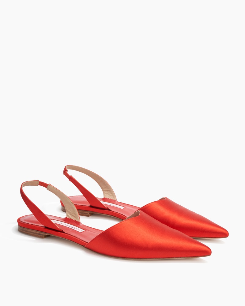 Satin Slingback Flats