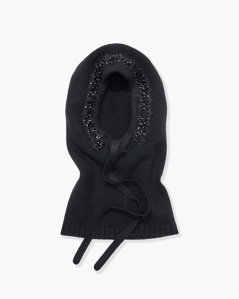 Embroidered Wool-Cashmere Balaclava