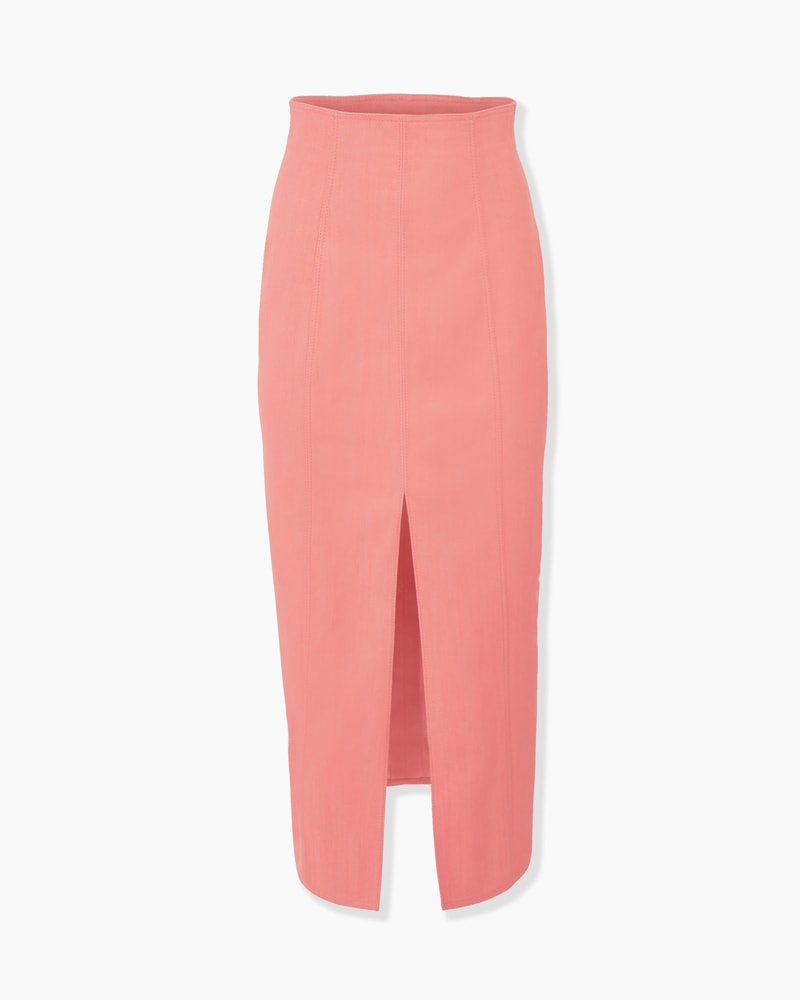 Denim High-Waist Midi Skirt