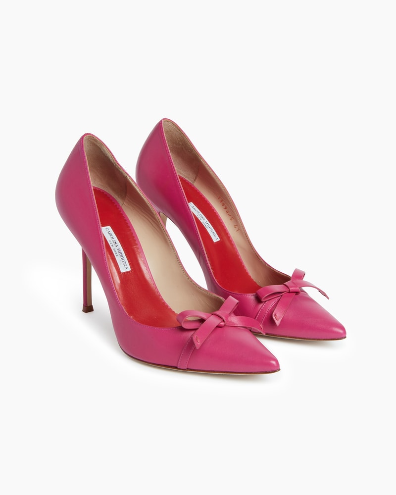 Leather Pump with Bow