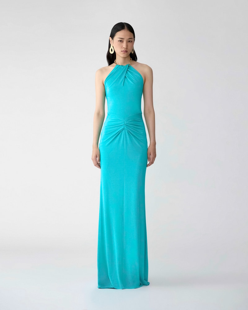 Halterneck Draped Gown