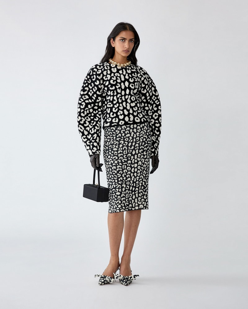 Leopard-Patterned Chenille Sweater