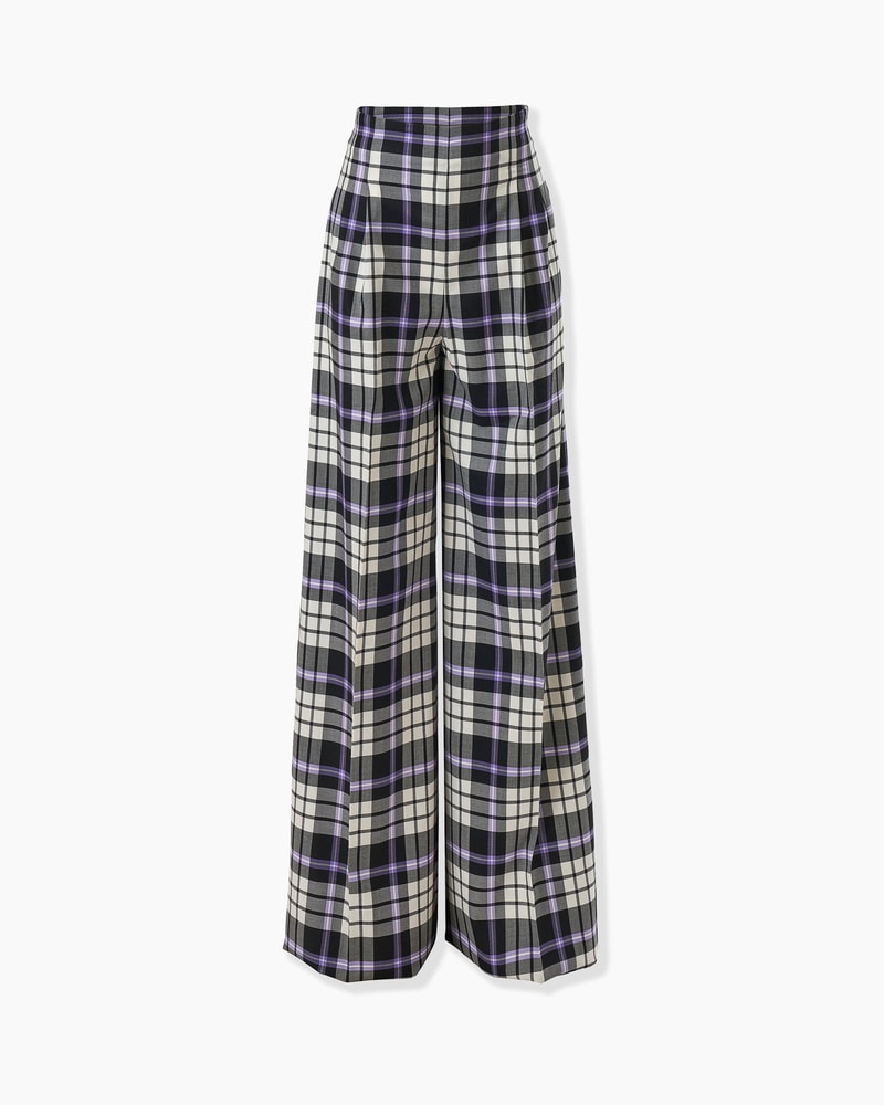 Wide-Leg Plaid Marisol Pants
