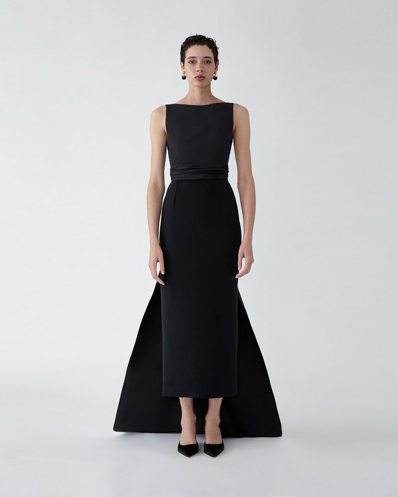 Column Gown with Back Bow