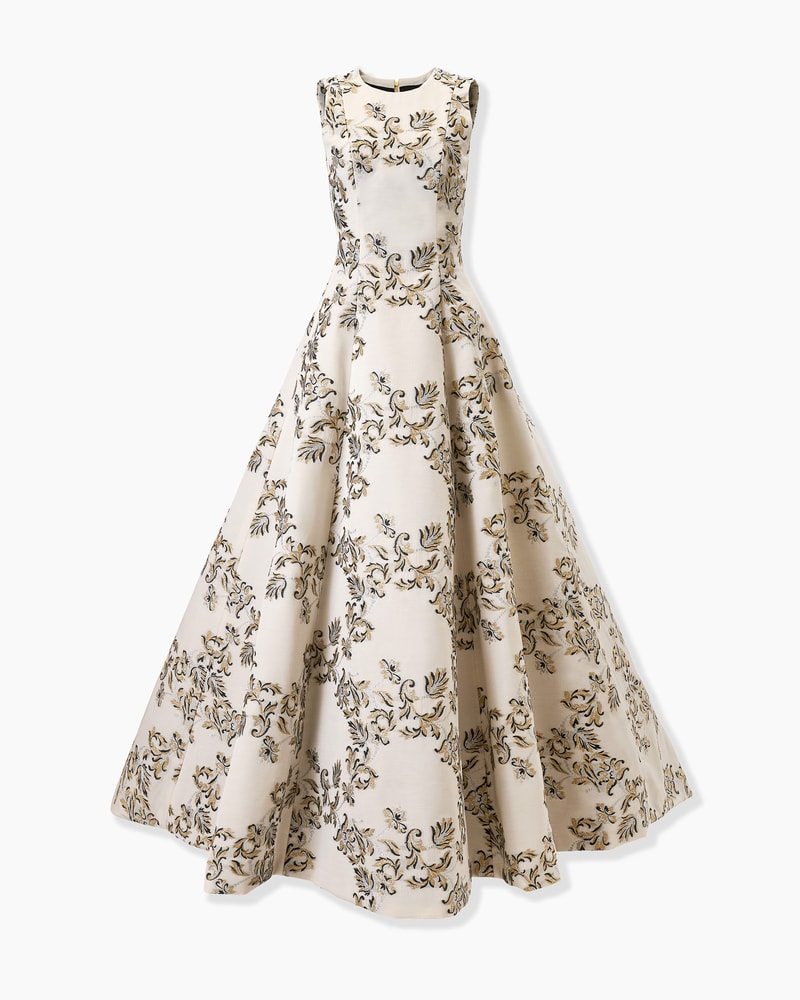 Lurex Trellis Jacquard Ball Gown