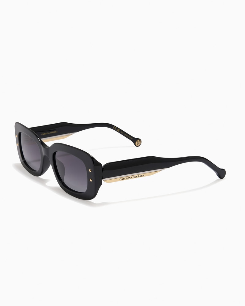 Oval-Frame Sunglasses with Contrast Temples