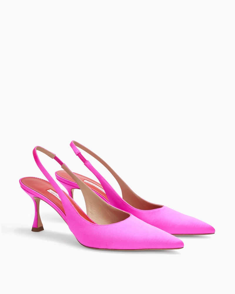 Satin Slingback Kitten Heels