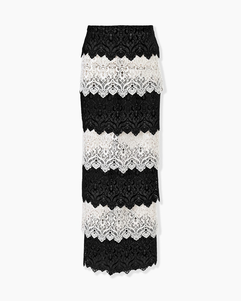 Lace Trim Pencil Skirt