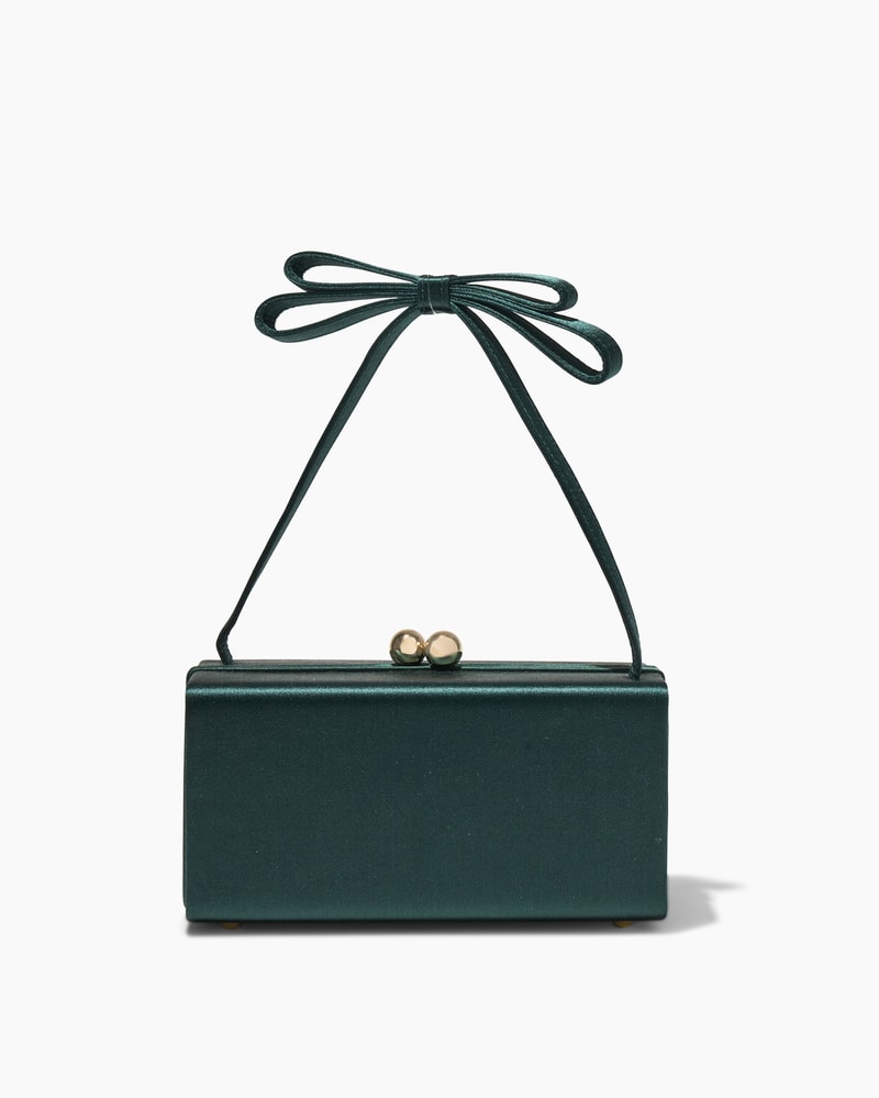 Mimi Bow Satin Top Handle Bag