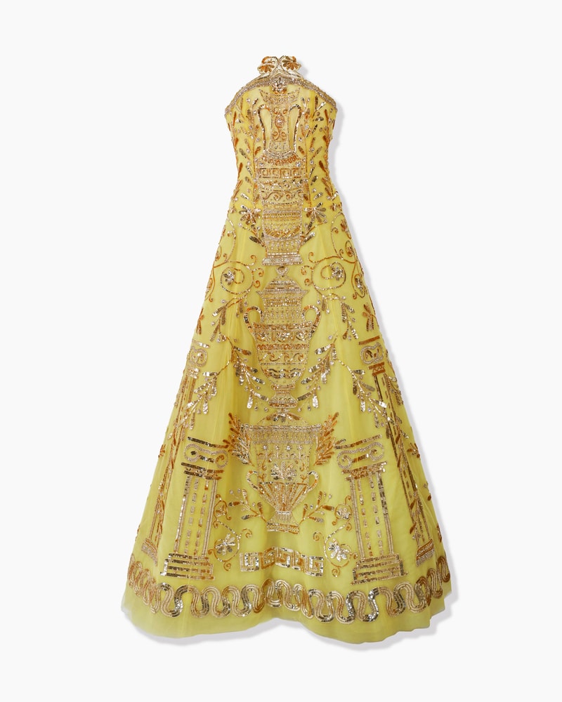 Embroidered Tulle Strapless Ball Gown