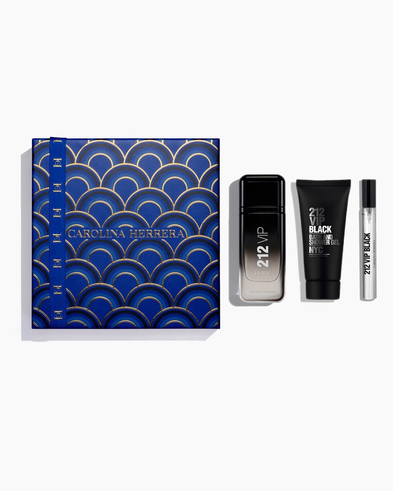 212 VIP Black 100ml Eau de Parfum, 100ml Shower Gel and 10ml Megaspritzer