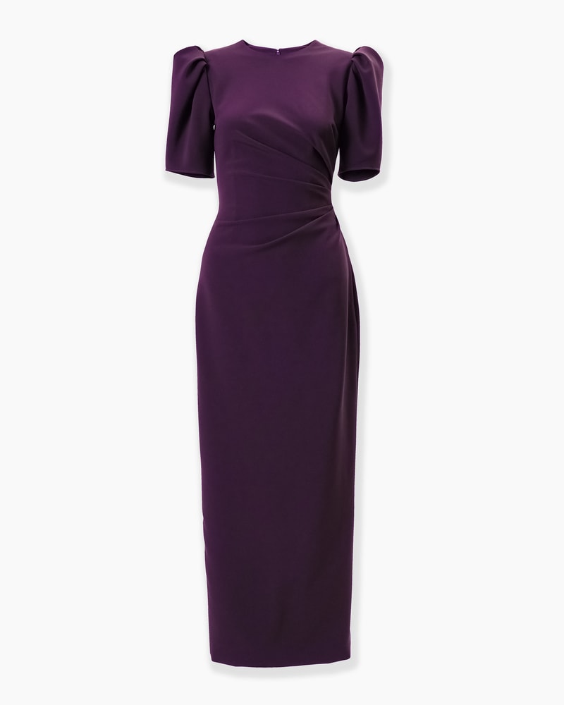 Puff-Sleeve Midi Dress