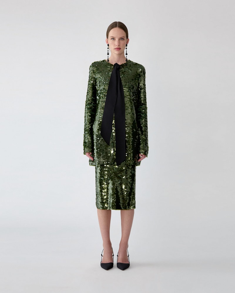 Sequined Merino Cardigan