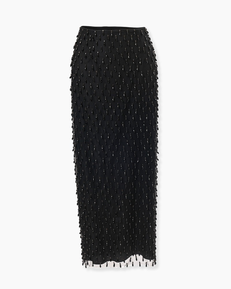 Crystal-Embroidered Pencil Skirt