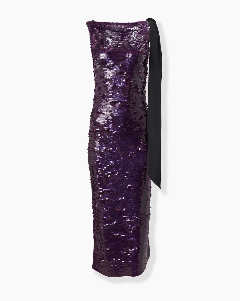 Sequined Merino Column Dress