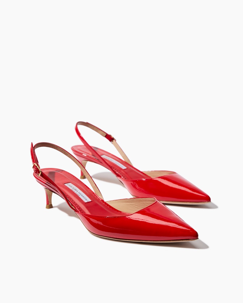 Patent Leather Kitten Heel Slingback