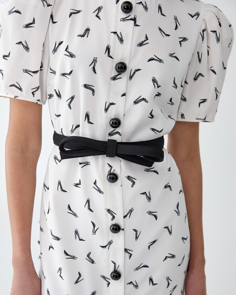 Stretch-Wool Bow Belt