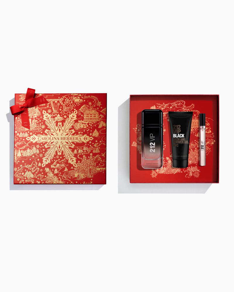 212 VIP Black 100ml Eau de Parfum, 100ml Shower Gel and Megaspritzer