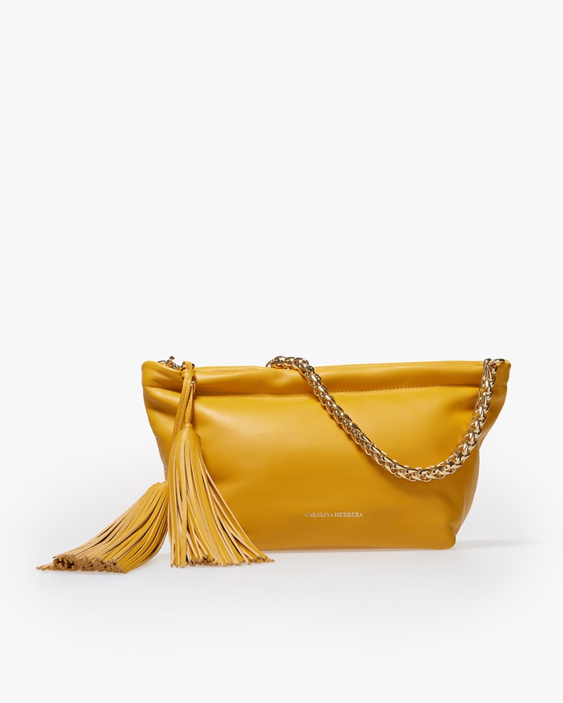 Pia Leather Clutch with Tassel