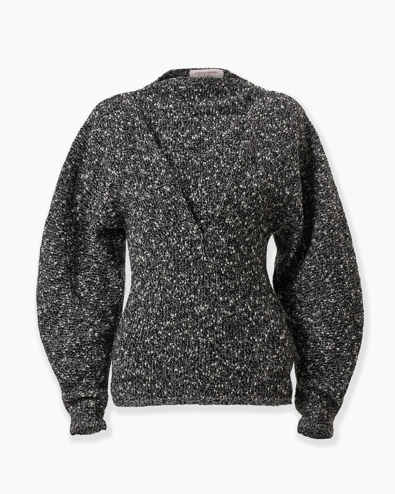 Pleated Bouclé Sweater