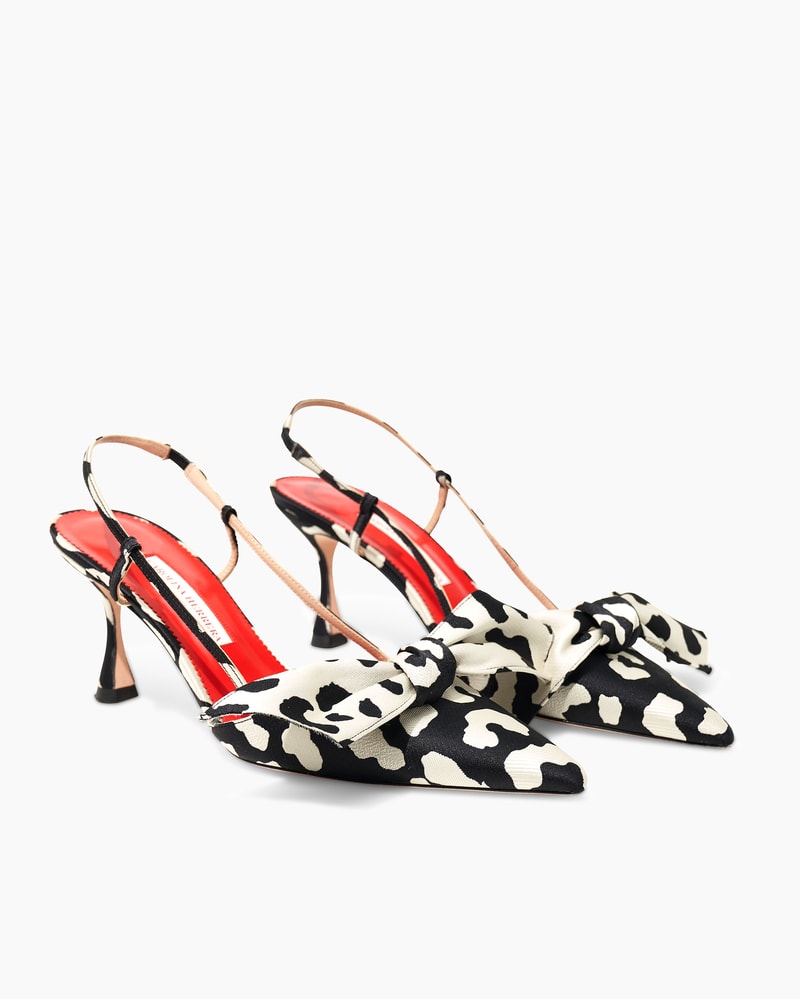 Leopard Jacquard Slingback Pumps