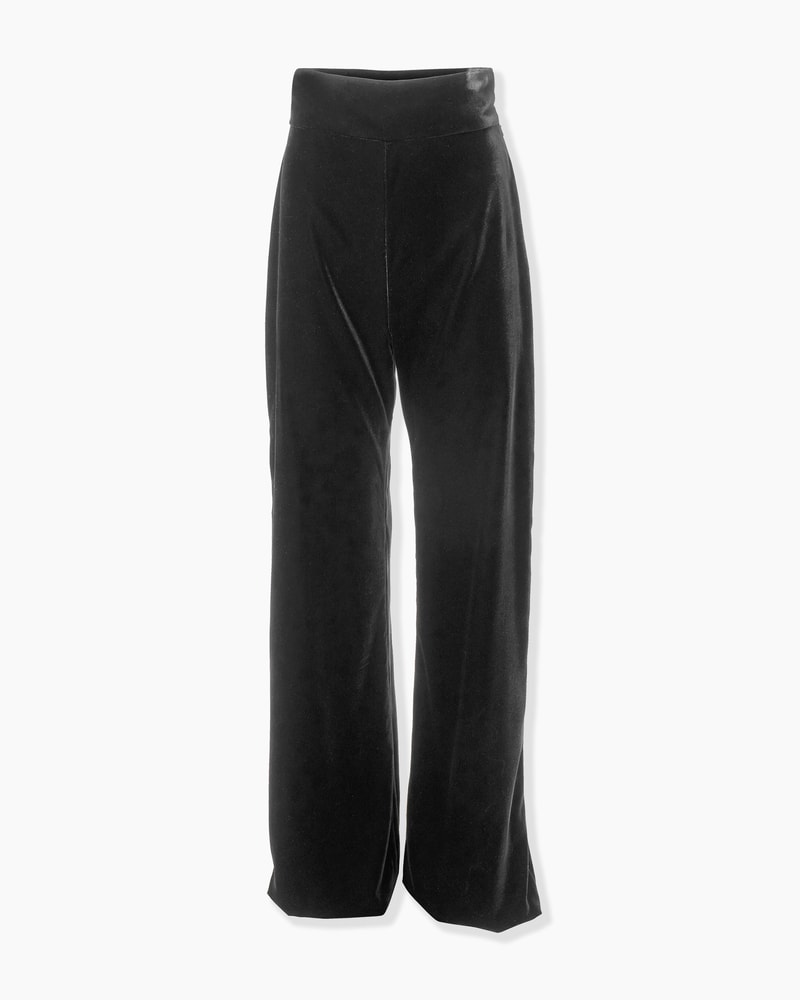 Wide-Leg Stretch Velvet Diane Pants