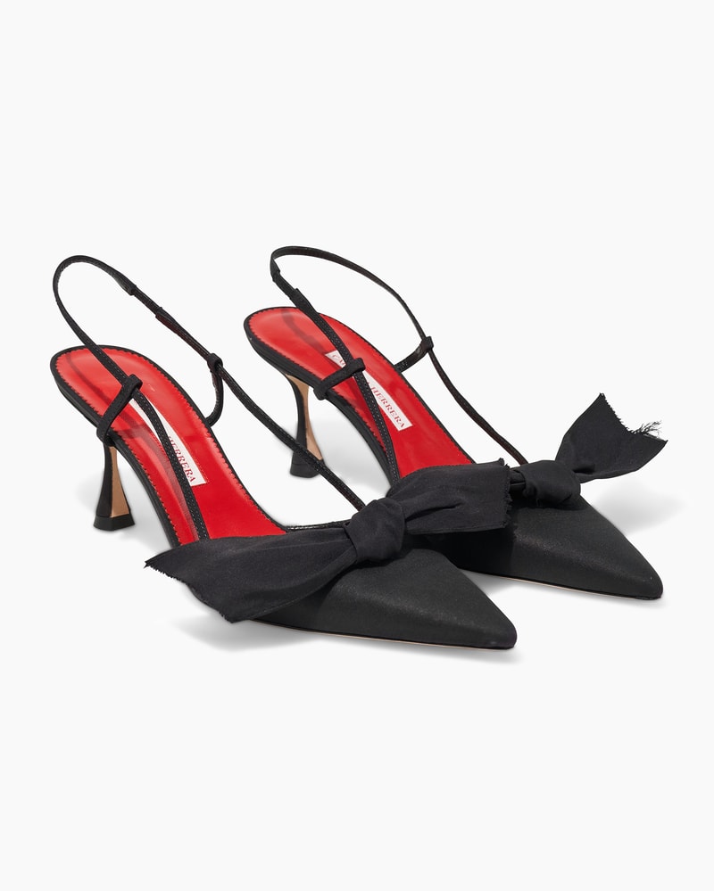 Silk Faille Bow Slingback Pumps