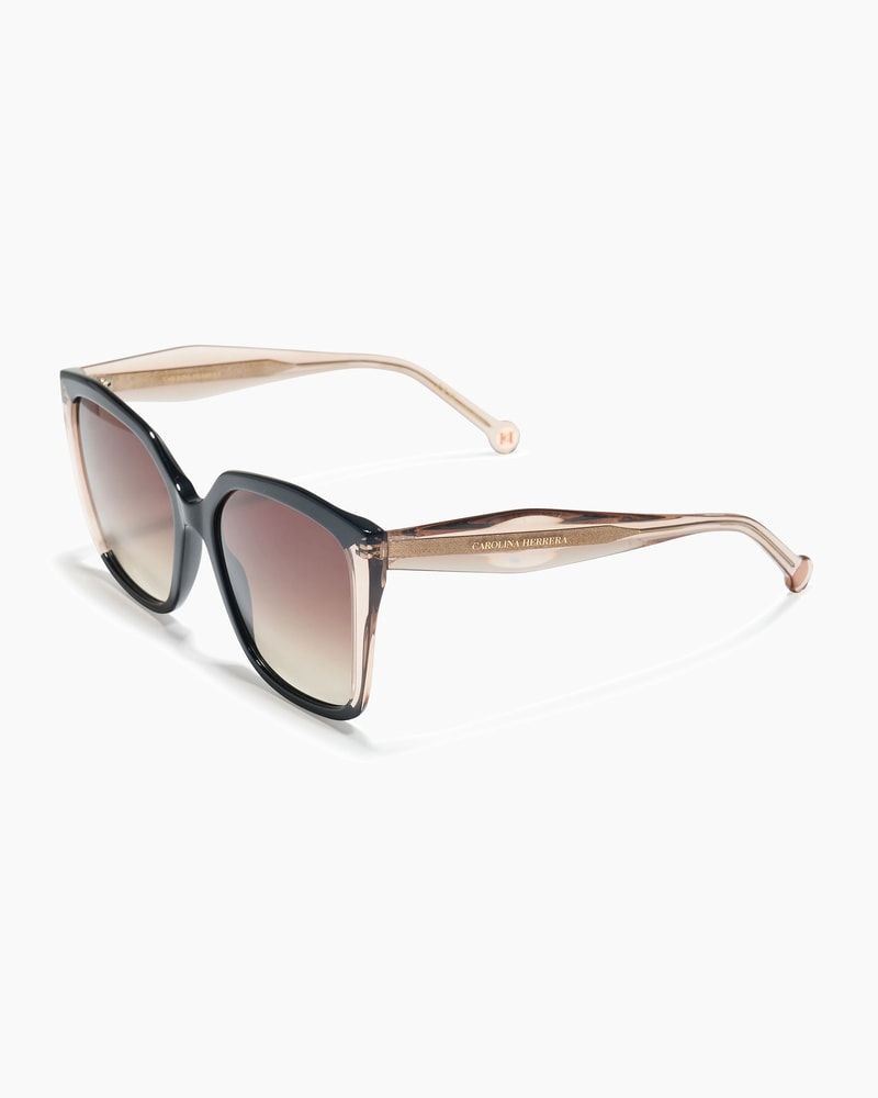 Square Frame Sunglasses with Diamond Temples