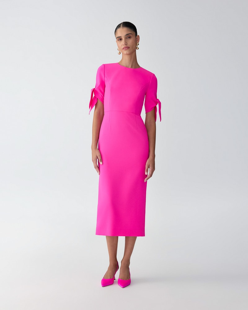 Tie-Sleeve Midi Dress