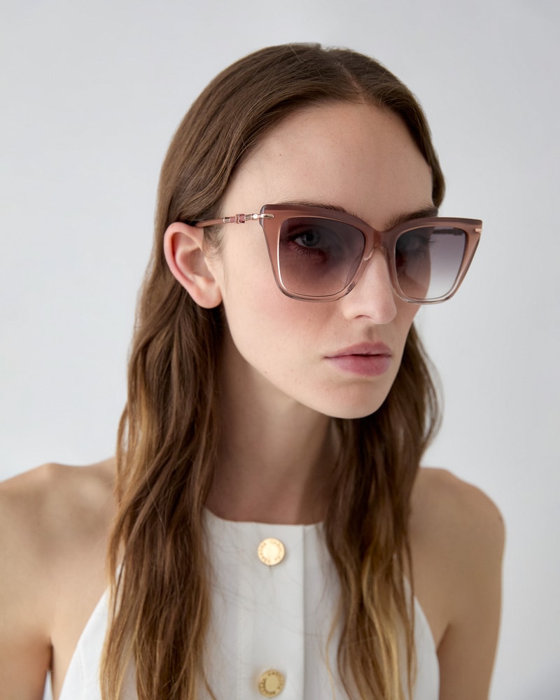 Cat Eye Sunglasses with Temple Detail