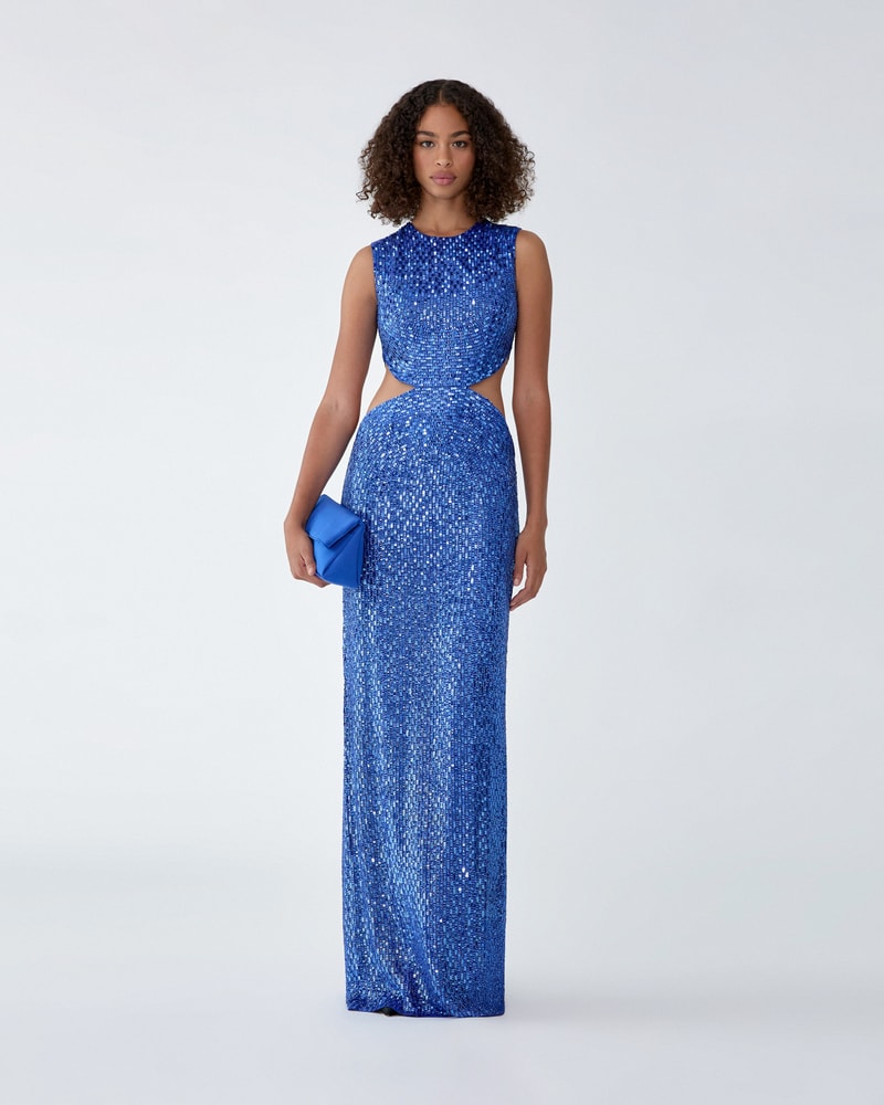 Crystal-Embroidered Cutout Gown