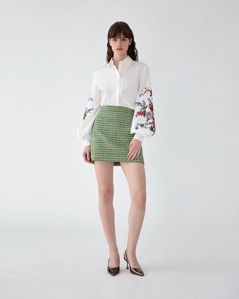 Floral-Embroidered Shirt