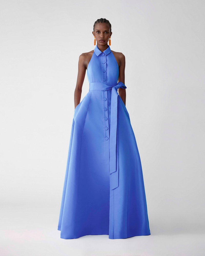 Halterneck Gown With Sash