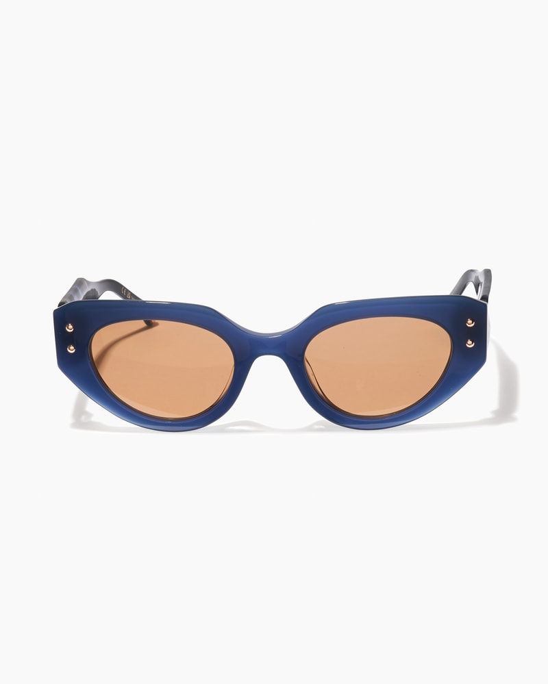 Oval Frame Sunglasses With Contrast Temples