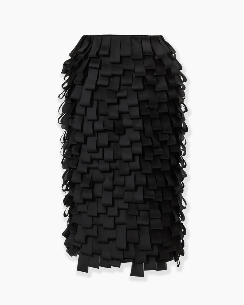 Loop-Embroidered Organza Pencil Skirt