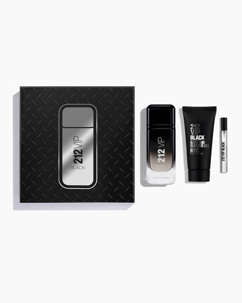 212 VIP Black 100ml Eau de Parfum, 100ml Shower Gel and Megaspritzer 10ml