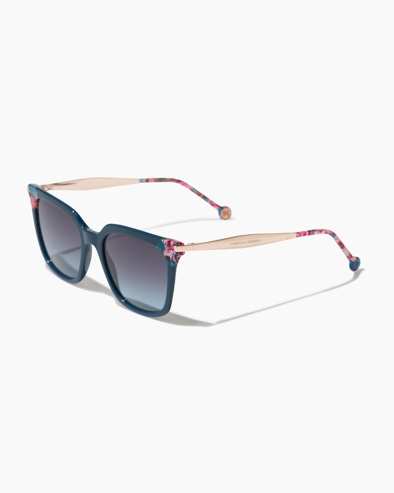 Square Frame Sunglasses with Contrast Detail