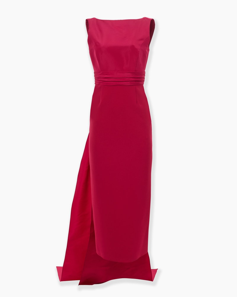 Column Gown with Back Bow