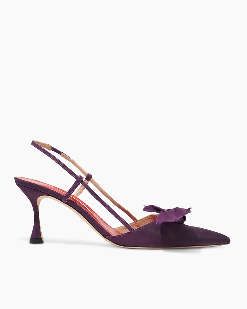 Silk Faille Bow Slingback Pumps