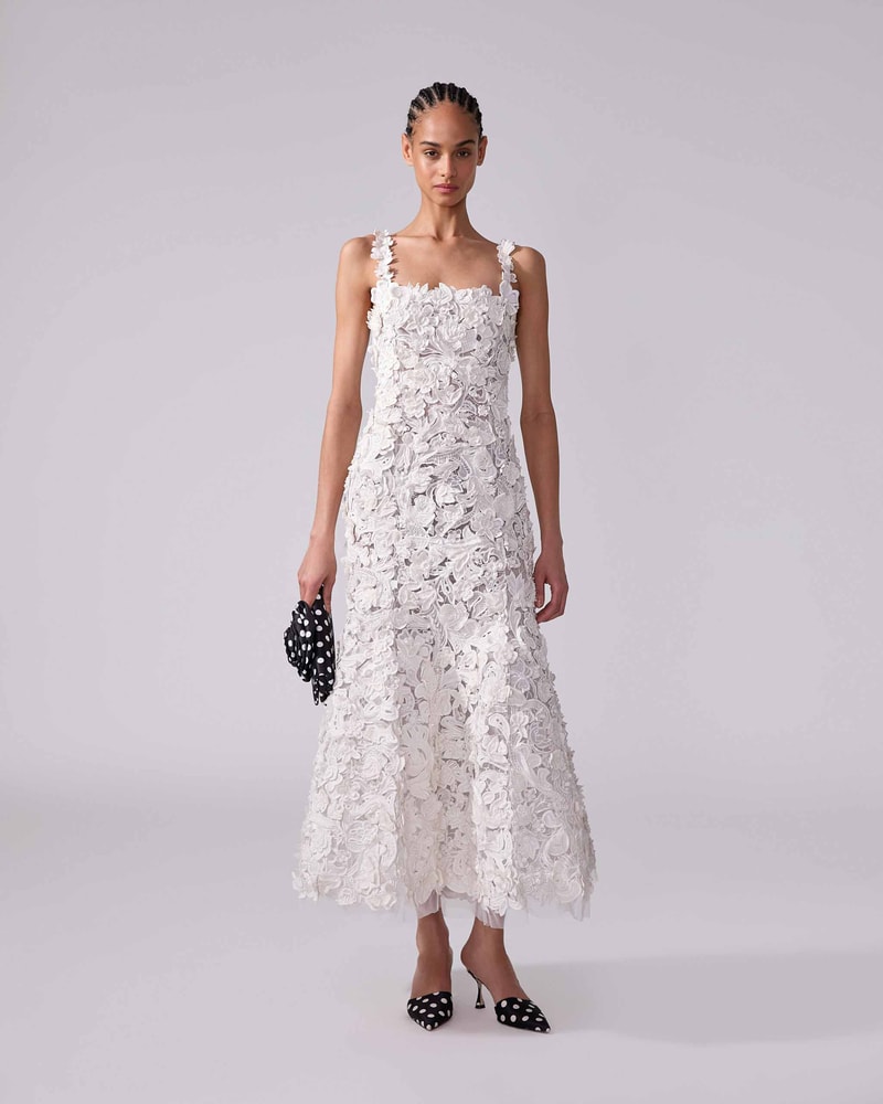 Embroidered Midi Dress