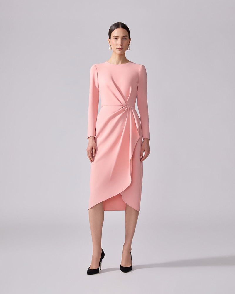 Sheath Dress With Side Drape