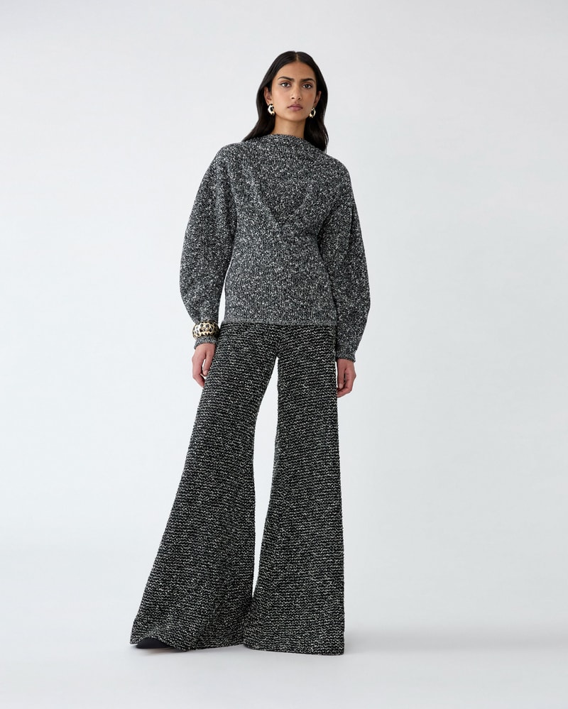 Wide-Leg Tweed Diane Pants
