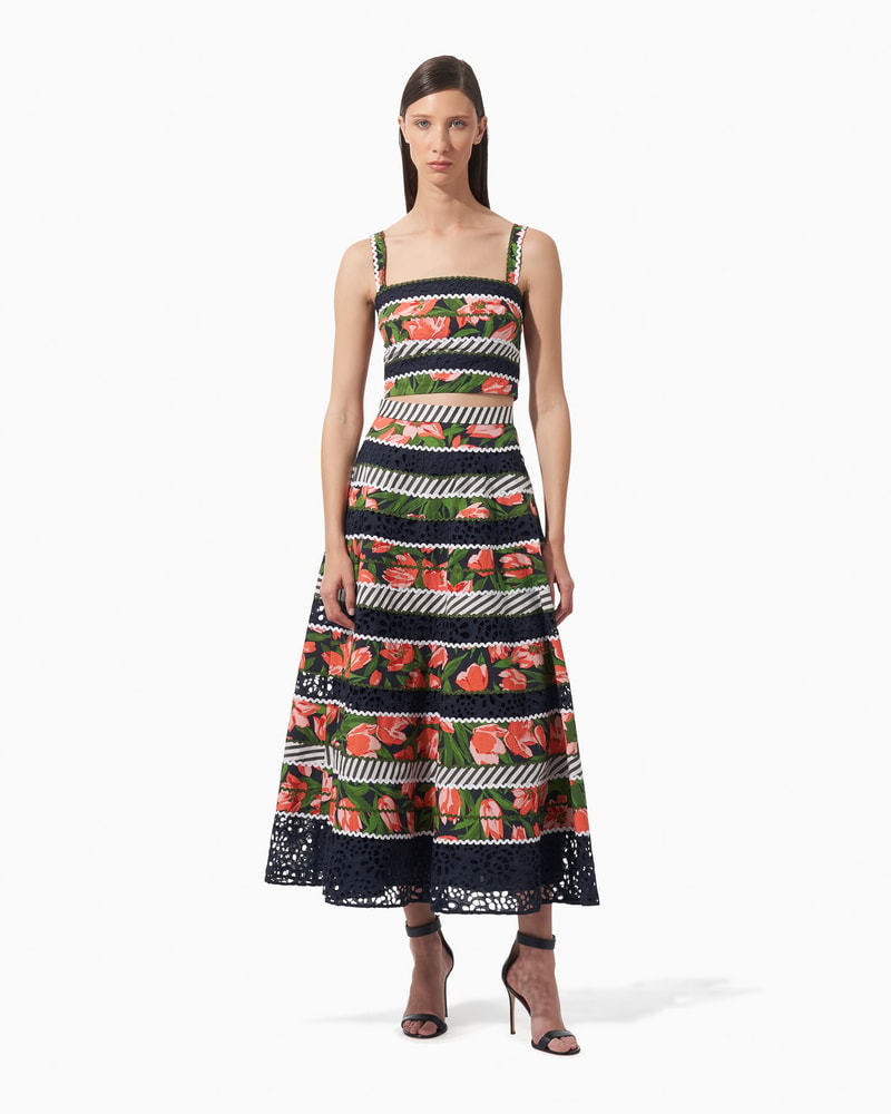 Patchwork Stripe Cropped Top