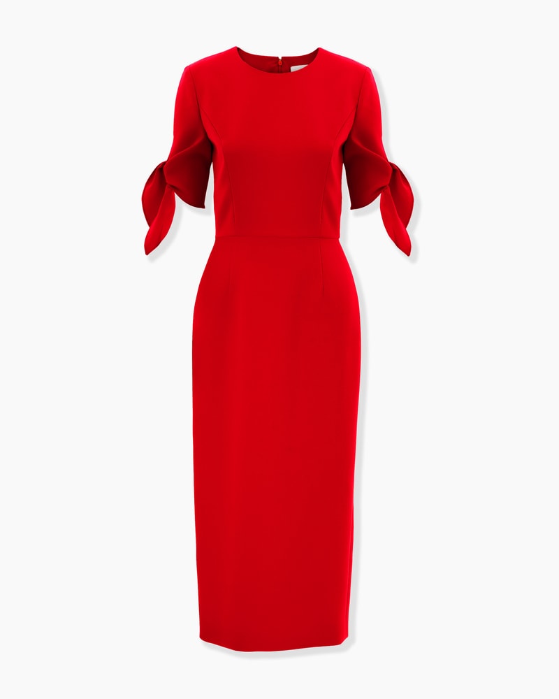 Tie-Sleeve Midi Dress