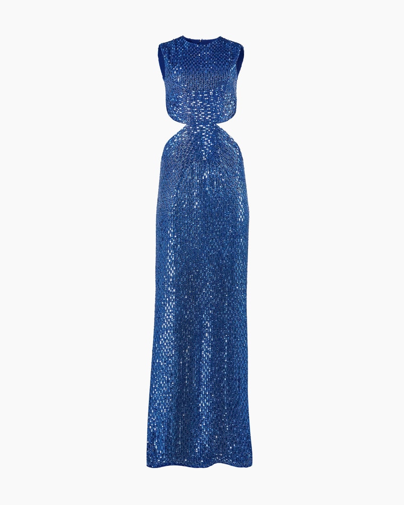 Crystal-Embroidered Cutout Gown
